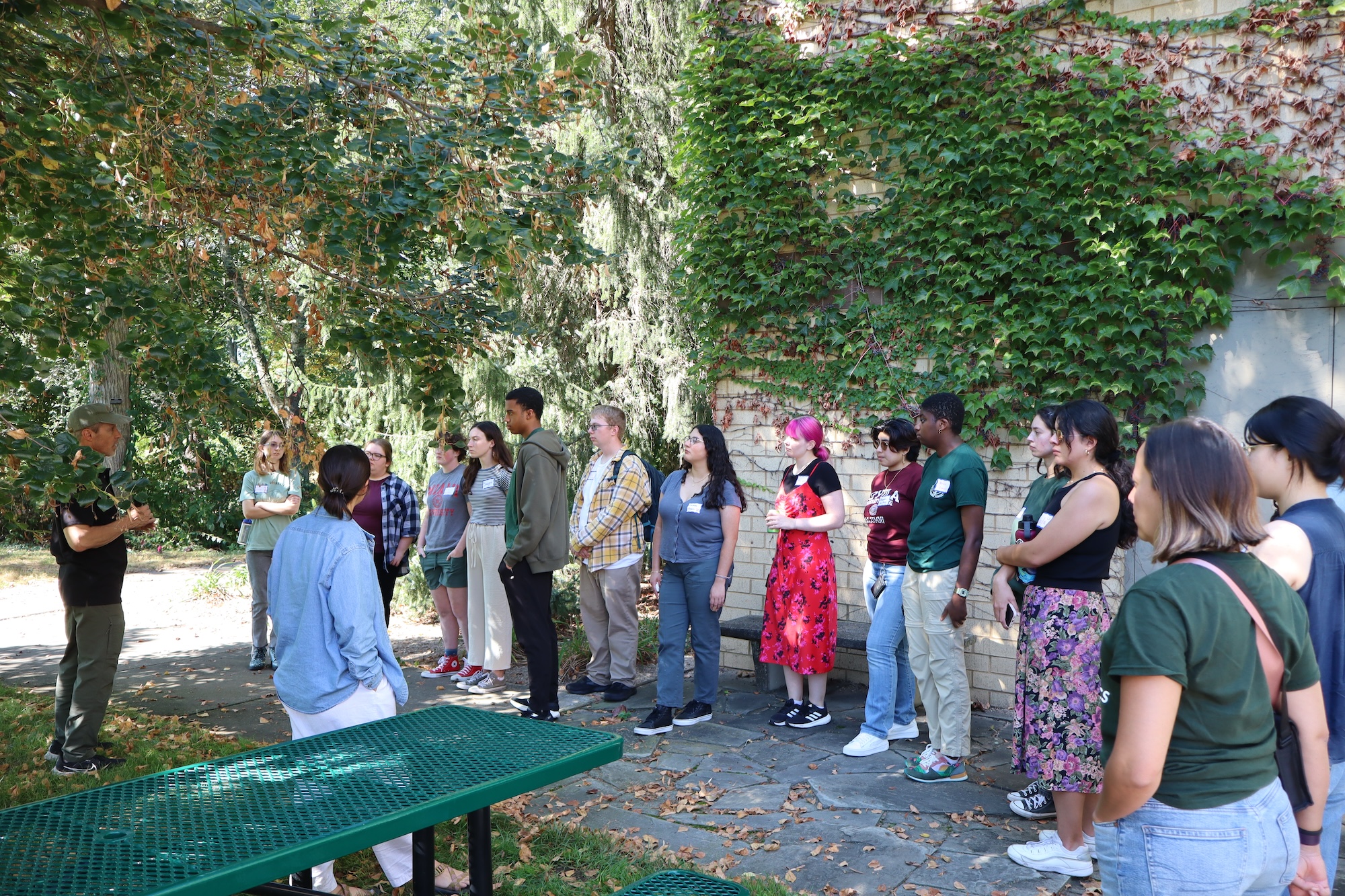 group of students learning outdoors