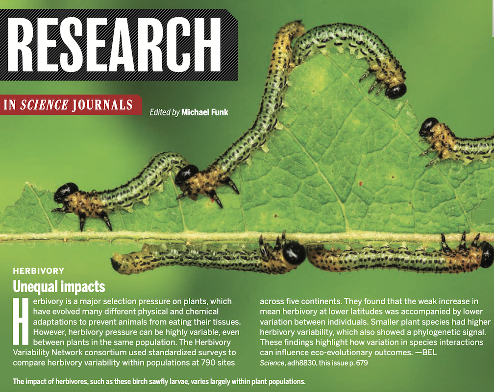 The Herbivory research blurb from Science magazine