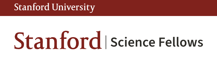 Red and black logo for Stanford Science Fellows