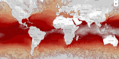 Visualization of global sea surface temperature from 2005-2015. Wikimedia Commons.